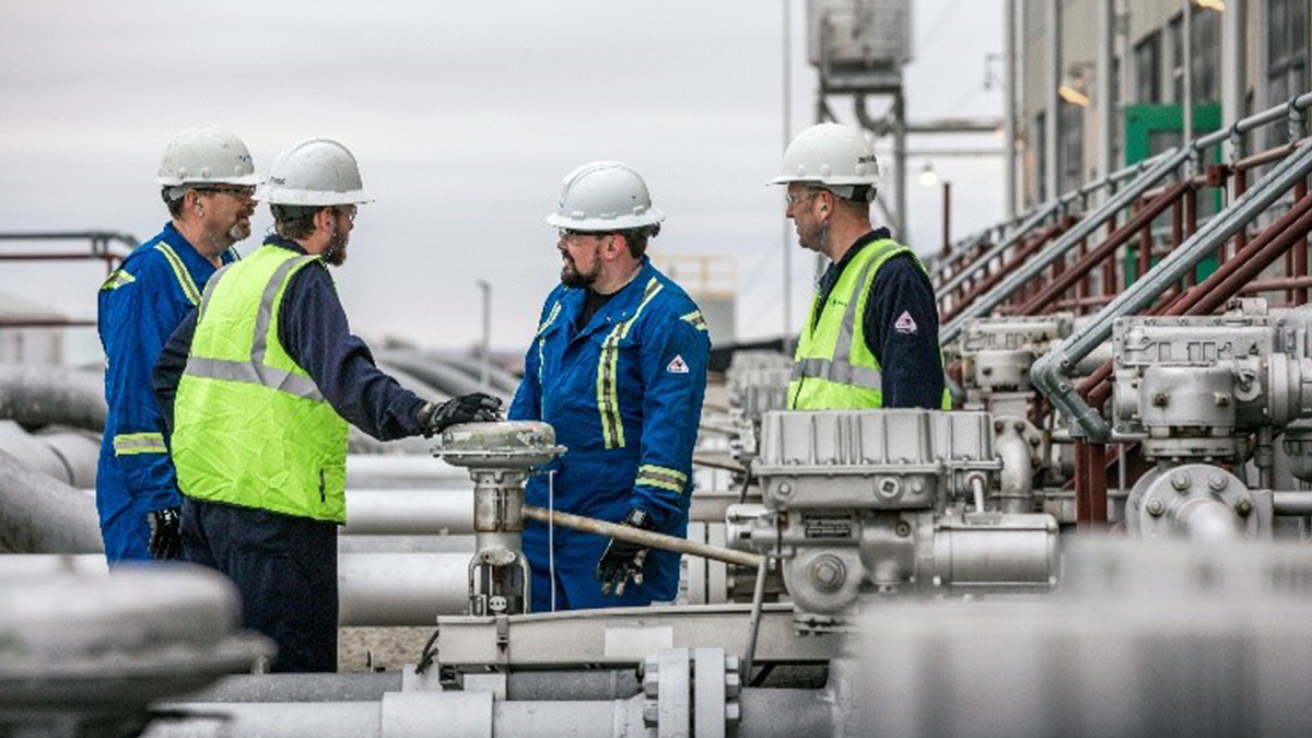 Workers on a work site